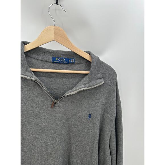 Polo Ralph Lauren Mens Gray Quarter Zip Pullover Size XL Sweater Casual - Picture 4 of 8